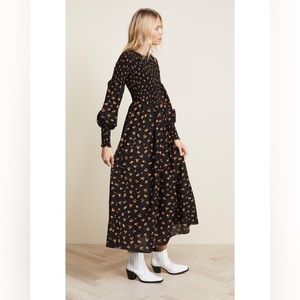 Ganni Black and Orange Beacon Dress, Like New Condition, Size 34 / XS